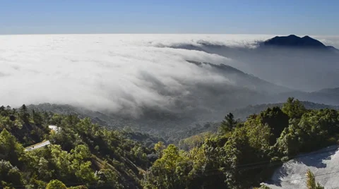 Beautiful mist flowing on valley at doi inthanon national park of thailand Stock Footage 35885176