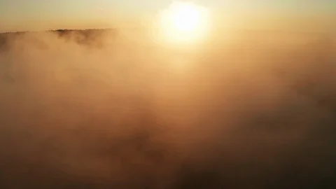 Beautiful misty dawn in the spring on the river. Stock Footage 119531567