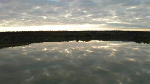 Beautiful misty dawn in the spring on the river. Stock Footage 130317908