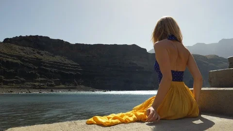 Beautiful model basking in the sun Stock Footage 106050760