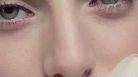 Beautiful model with flower Stock-Footage 49536522