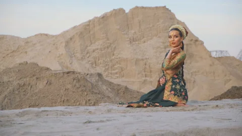 Beautiful model in indian style Stock Footage 133239597