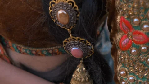 Beautiful model in indian style Stock Footage 133240604