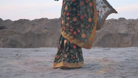 Beautiful model in indian style Stock Footage 133240710