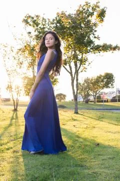 Beautiful model looking at camera in Sligo in Ireland. Full body. Stock Photos