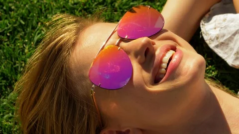 Beautiful model lying down 스톡 동영상 107603272