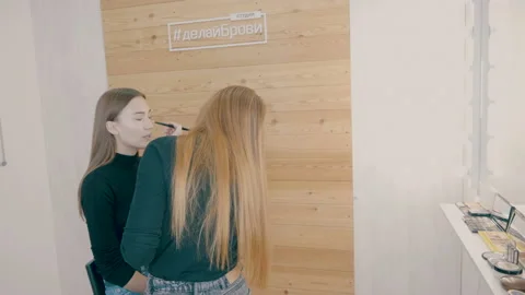 Beautiful model -make up-lips Stock Footage 90647289