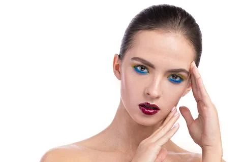Beautiful model with make-up Stock Photos