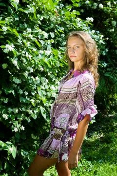 Beautiful model in the park Stock Photos