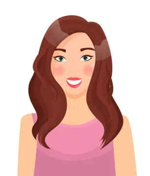 Beautiful Model Posing, Portrait of Pretty Woman Stock Illustration