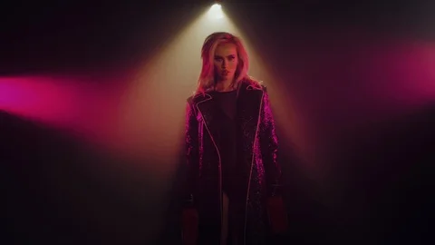 Beautiful model posing in pro studio. Stock Footage 101550711