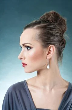 Beautiful model profile Stock Photos