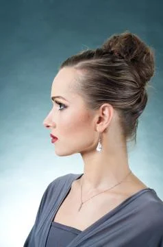 Beautiful model profile Stock Photos
