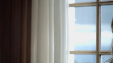 Beautiful models in castle Stock Footage 76868972