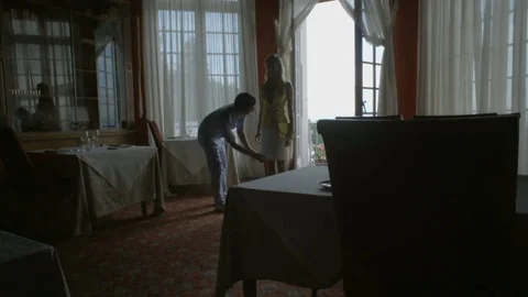 Beautiful models in castle Video stock 76871133