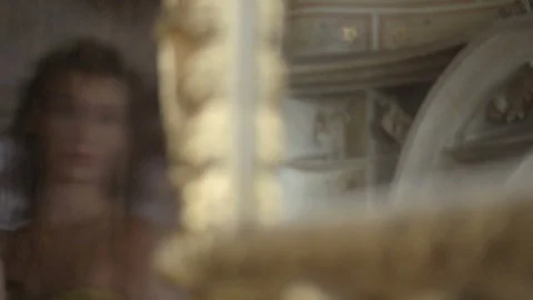 Beautiful models in castle Stock Footage 76871558