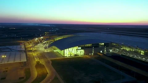 Beautiful modern building at night Stock Footage 80925888