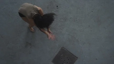 Beautiful modern dancer dances with passion in industrial warehouse 스톡 동영상 104424955