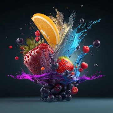 Beautiful modern fruit splash design Stock Illustration