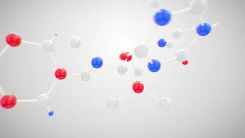 Beautiful Molecule Structure Illustration. Abstract Multicolor Molecular Grid 스톡 동영상 303148849