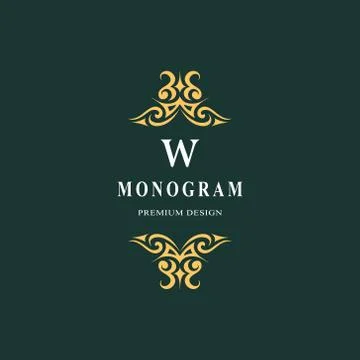 Beautiful monogram. Elegant emblem. Art logo design. Letter W. Graceful  Stock-Illustration