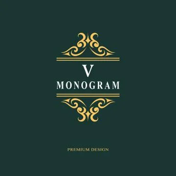 Beautiful monogram. Elegant emblem. Art logo design. Letter V. Graceful  스톡 일러스트