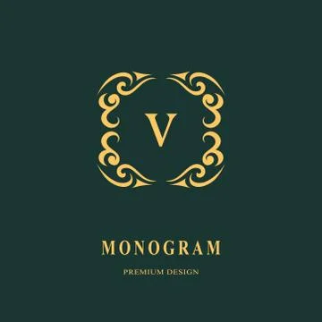Beautiful monogram. Elegant emblem. Art logo design. Letter V. Graceful  Stock-Illustration