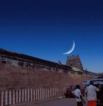 Beautiful moon in a sky Stock Photos
