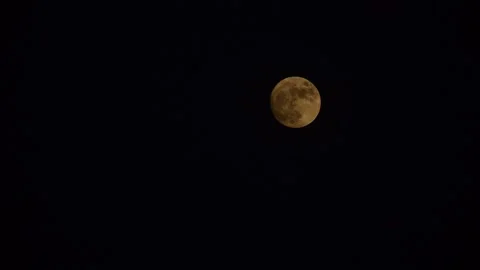 Beautiful moon view around dark black sky during night Stock Footage