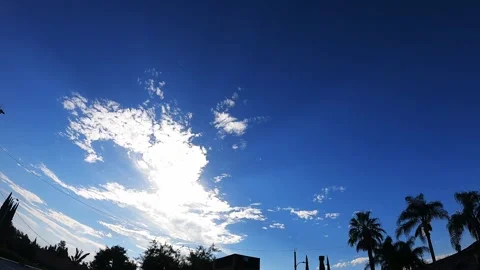 Beautiful Morning Clouds Time-lapse Sunrise Nature Blue Sky Trees Stock Footage 252565105