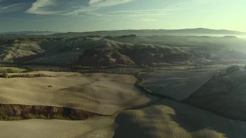 Beautiful morning over summer fields Stock Footage 125691970
