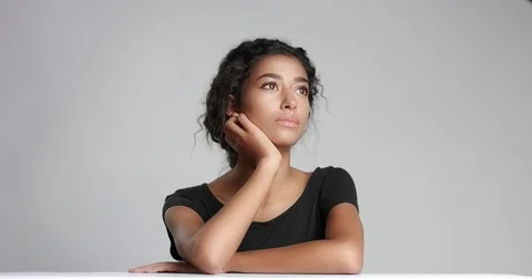 Beautiful Moroccan girl with perfect skin video Stock Footage