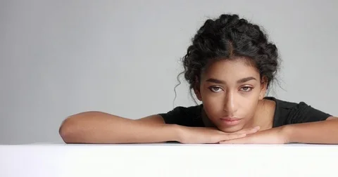 Beautiful Moroccan girl with perfect skin video Stock Footage