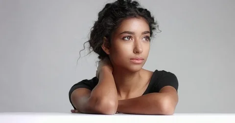Beautiful Moroccan girl with perfect skin video Stock Footage