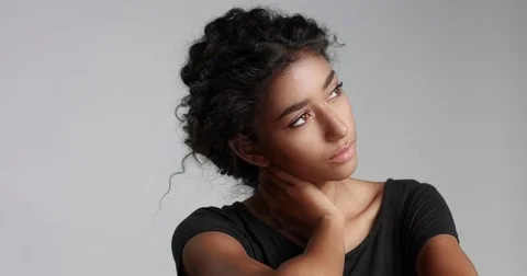 Beautiful Moroccan girl with perfect skin video Stock Footage