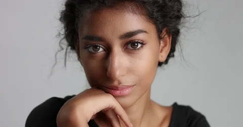 Beautiful Moroccan girl with perfect skin video Stock Footage