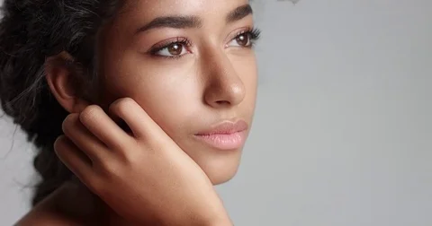 Beautiful Moroccan girl with perfect skin video Stock Footage