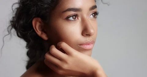 Beautiful Moroccan girl with perfect skin video Stock Footage