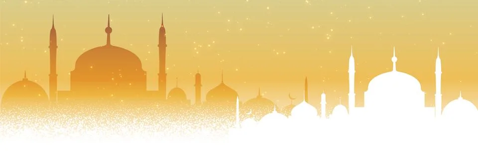 Beautiful mosque arabic background design Stock Illustration