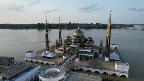 Beautiful mosque drone view Stock Footage 228703895