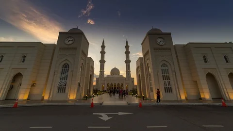 Beautiful mosque with Nabawi mosque interior in 4k timelapse Stock Footage 126922141