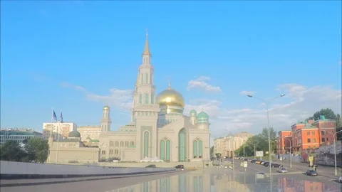 Beautiful mosque on summer timelapse Video stock 79808576