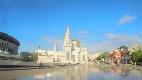 Beautiful mosque on a summer timelapse 스톡 동영상 79815727