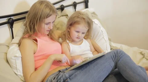 Beautiful mother and her daughter Stock Footage 59115270