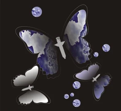 Beautiful moths. Stock Illustration