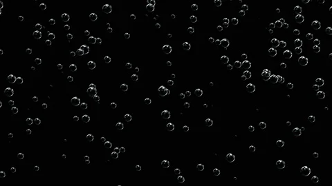 Beautiful motion through the bubbles on black backgrounds. Bubbles going up slow Stock Footage 114797740