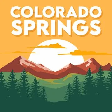 Beautiful mountain and sky views in colorado springs Иллюстрация