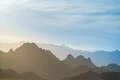 The beautiful mountain on the background of foggy sky Photo