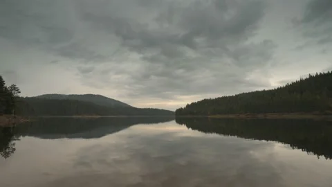 Beautiful mountain dam, time lapse. Stock Footage 230651934