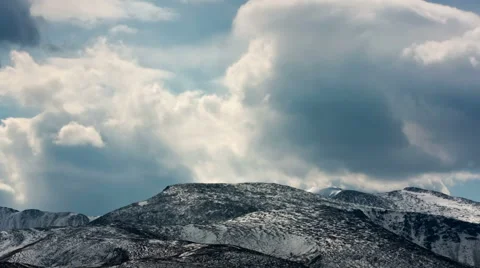 Beautiful Mountain Landscape with Clouds Stock Footage 49410190